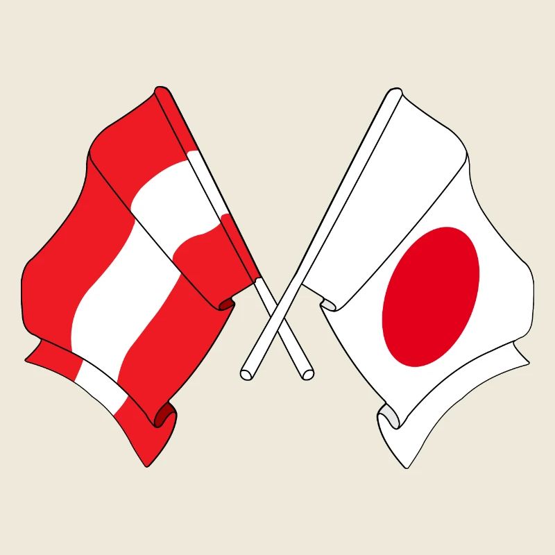 Drapeau de l'Autriche, drapeau du Japon
