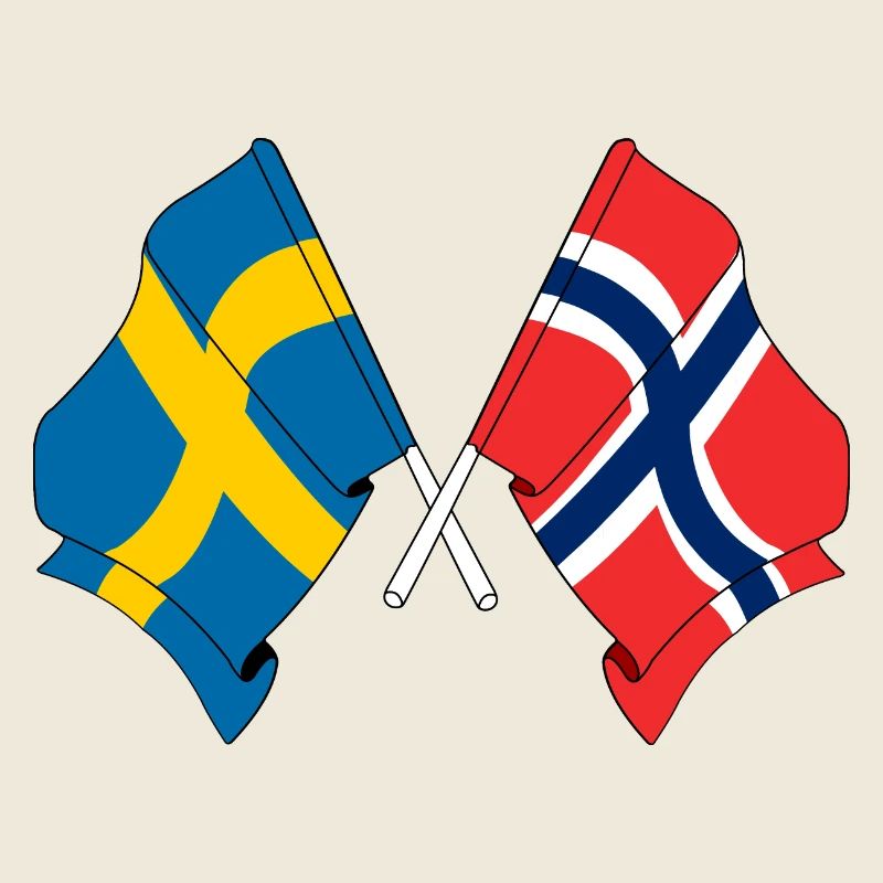 Flag Sweden, flag Norway