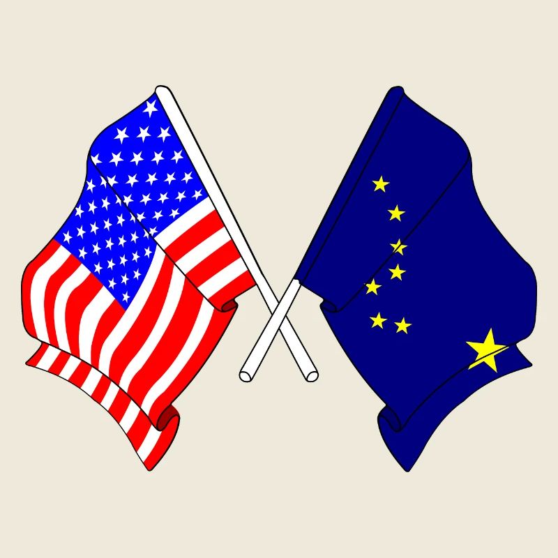Drapeau des États-Unis et drapeau de l’Alaska
