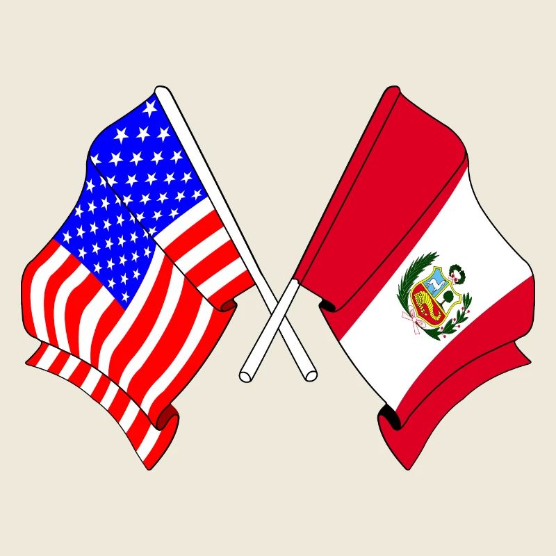 Drapeau des États-Unis et drapeau du Pérou