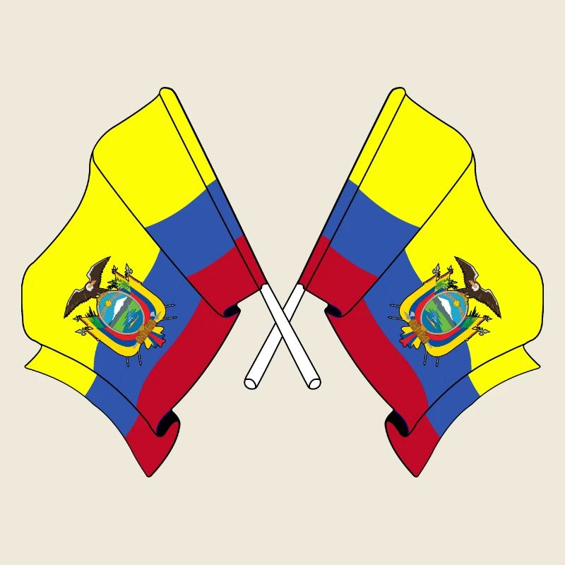 Flags crossed Ecuador