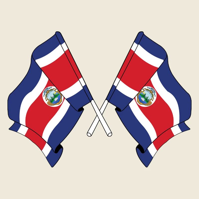 Two flags Costa rica