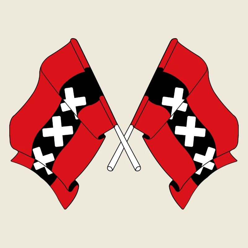 Deux drapeaux Amsterdam Pays-Bas