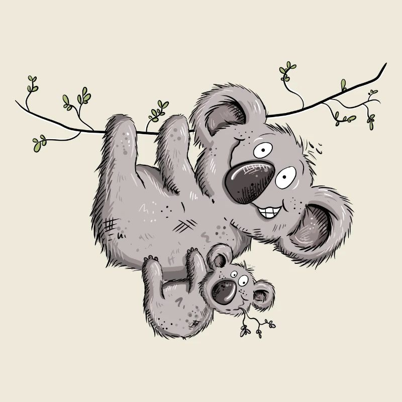 Drolliger Koala Bär Mit Koala Baby