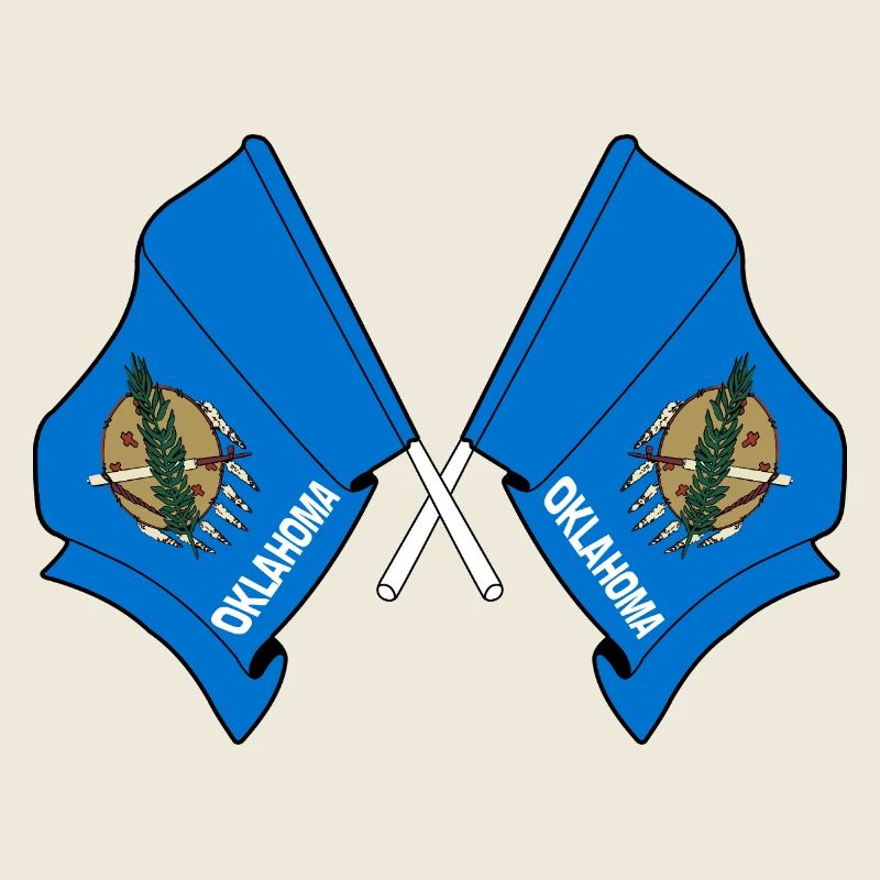 Zwei Flaggen durchquerten Oklahoma