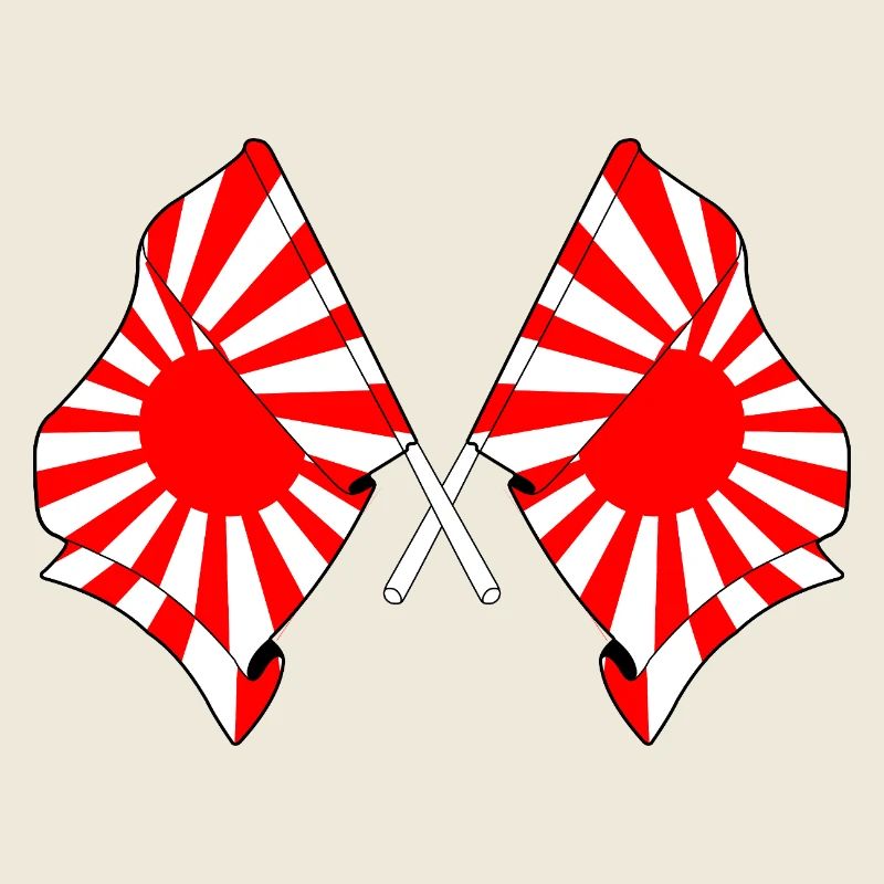 Crossed Rising Sun Flags