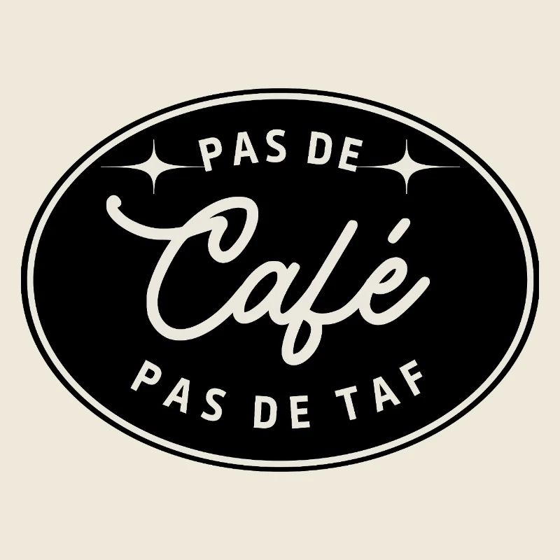 Pas de café pas de taf – T-shirt vintage minimalis