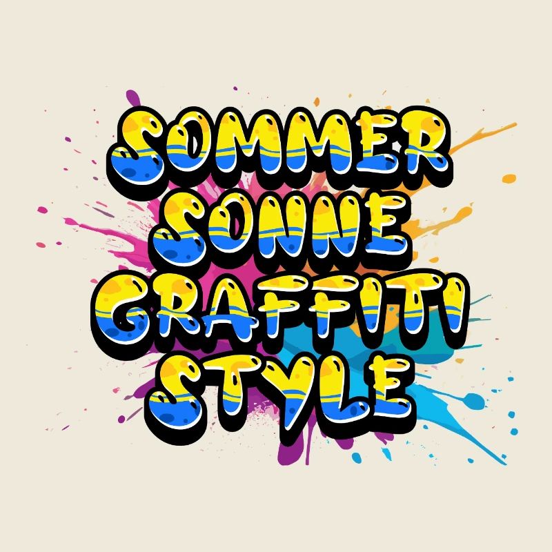 Sommer Sonne Graffiti Style Schriftzug