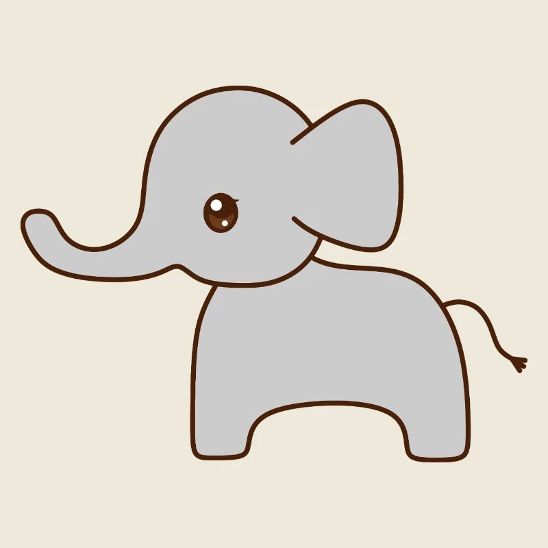 Croquis d’éléphant gris doux