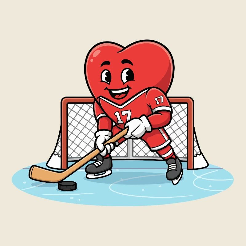 Hockey Heart Maskottchen in Aktion