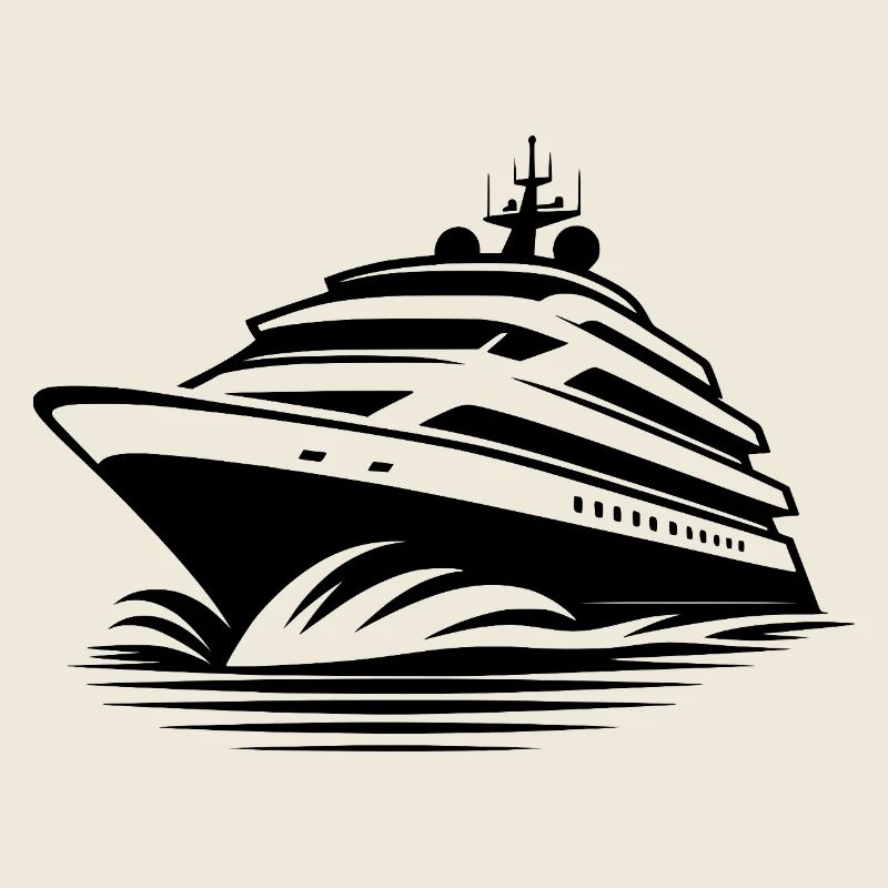 Yacht de croisière avec pleine vague devant