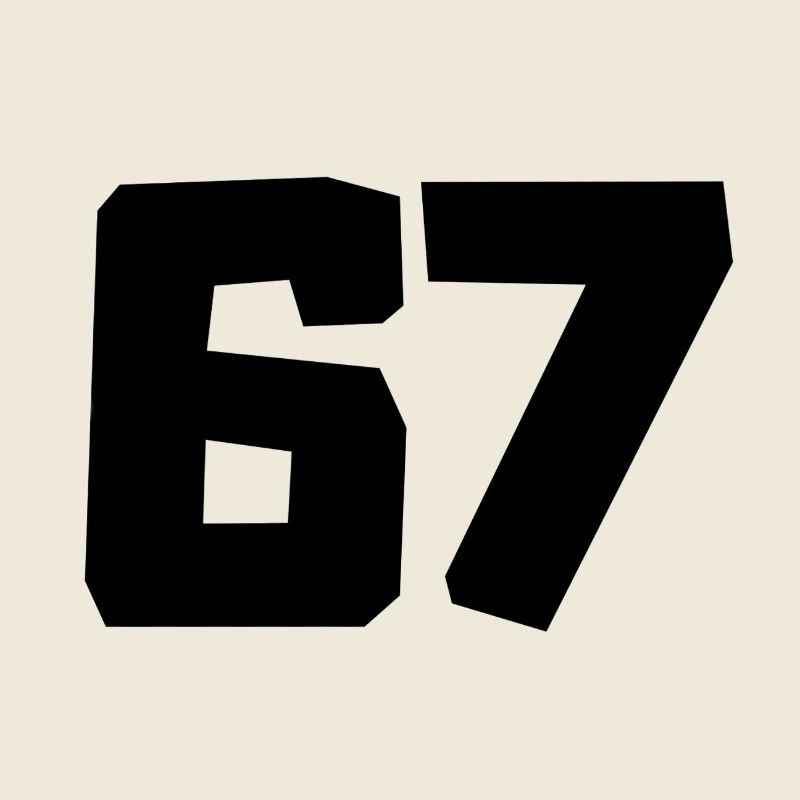 Retro 67 Numbers Typo Graphic