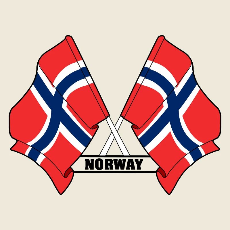 Norway Crossed Flags