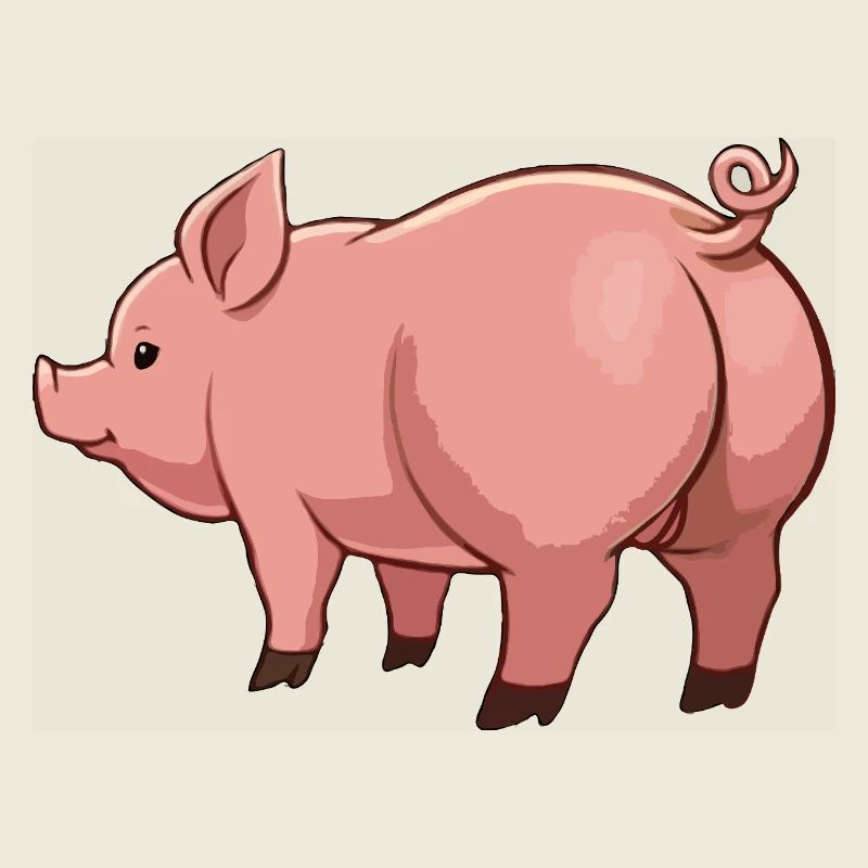 Cochon de dessin animé en tons roses