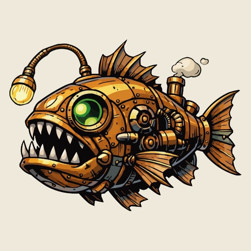 Piranha des Profondeurs Steampunk
