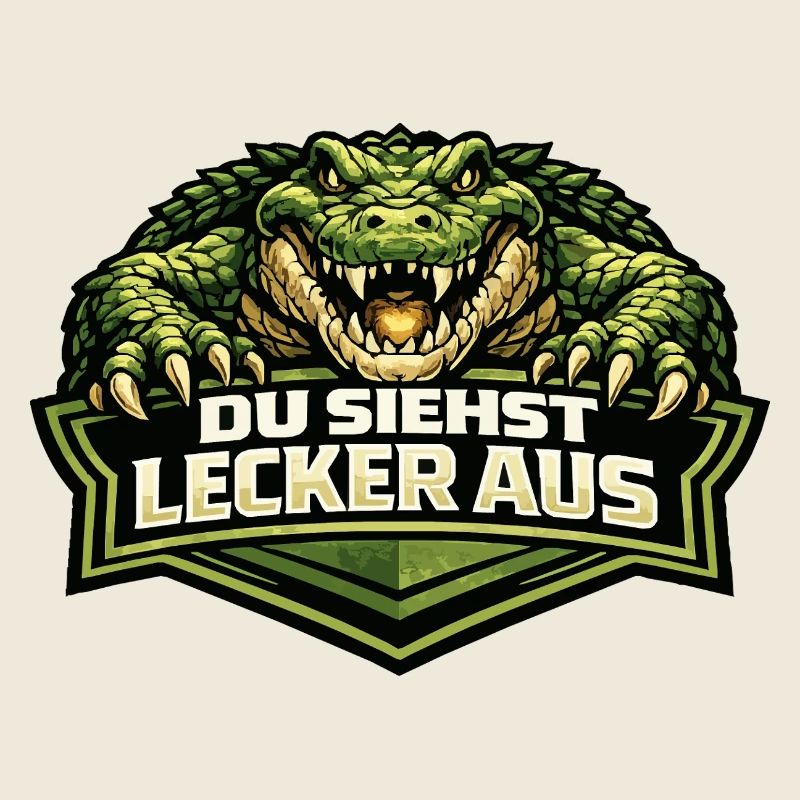 Krokodil Motiv mit: "Du siehst lecker aus" Spruch