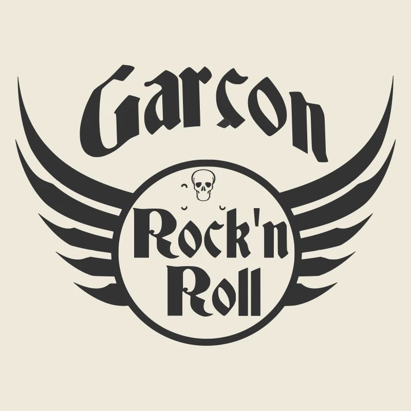 Boy Rock and Roll Skull Wings