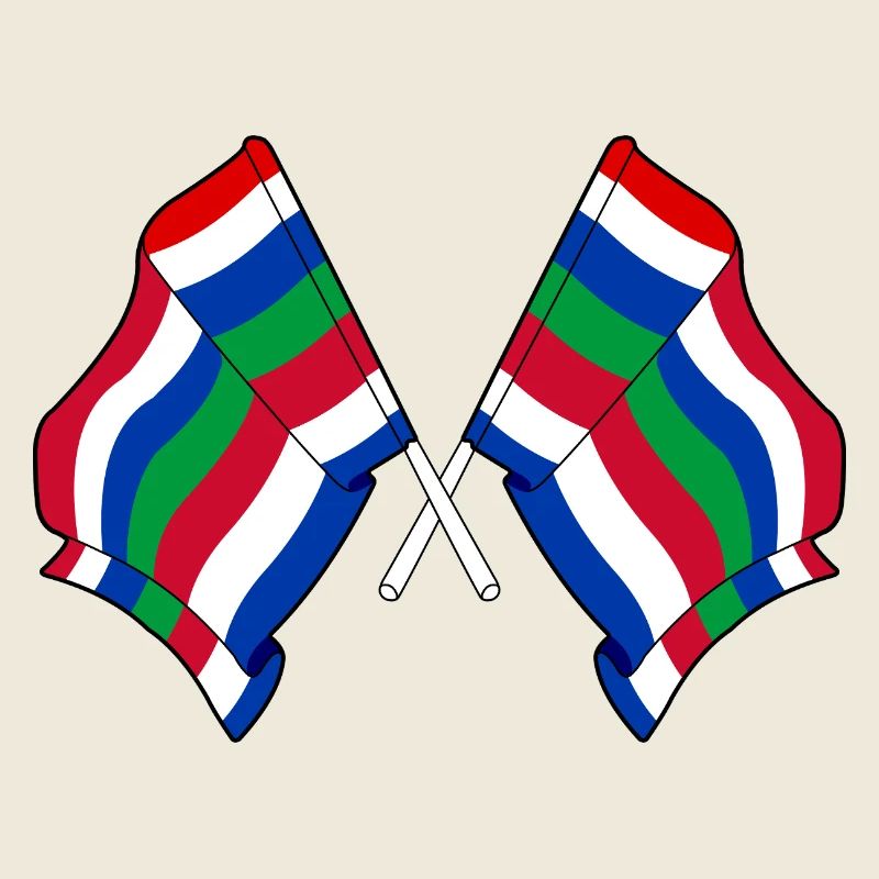 Gekreuzte Schier-Flaggen – Island Pride