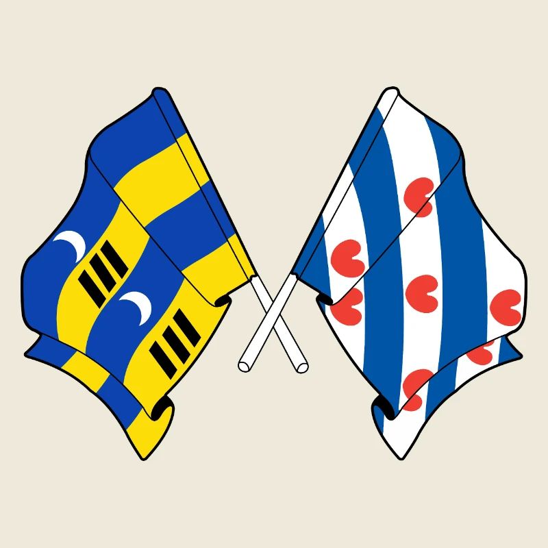 Drapeaux croisés d’Ameland et de Frise