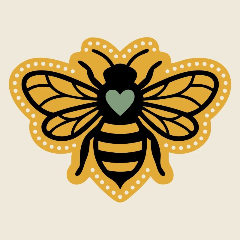 Bee Heart Beekeeping Nature Conservation Boho Mandala