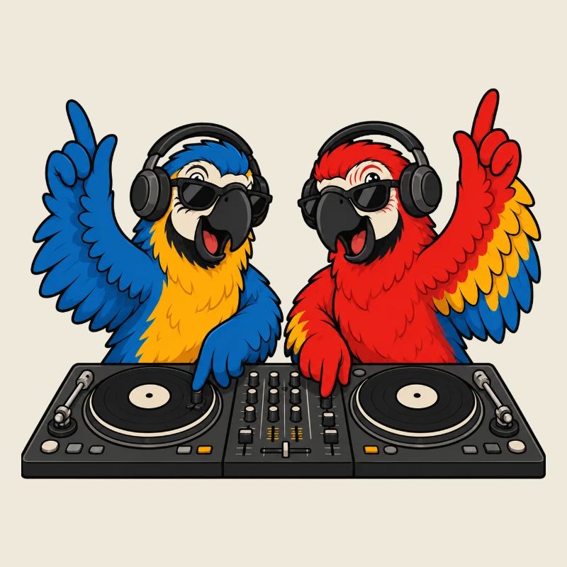 Papageien DJ-Duo