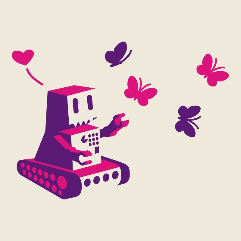 robot loves butterfly