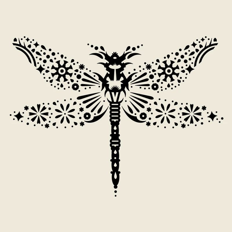 Libelle mit filigran verzierten Flügeln