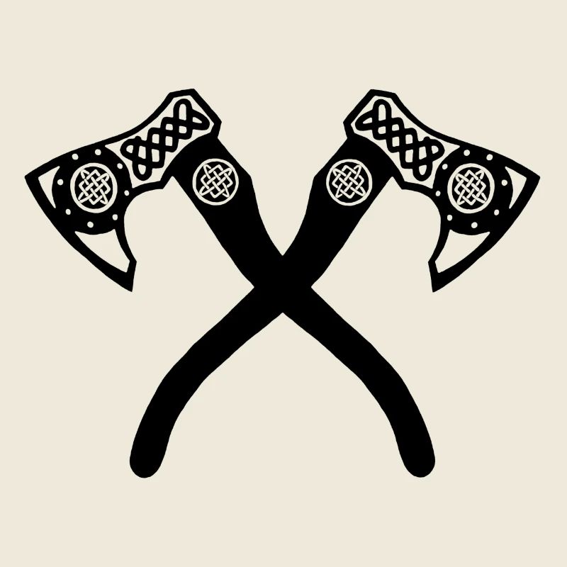 Schwarze Wikinger-Axte