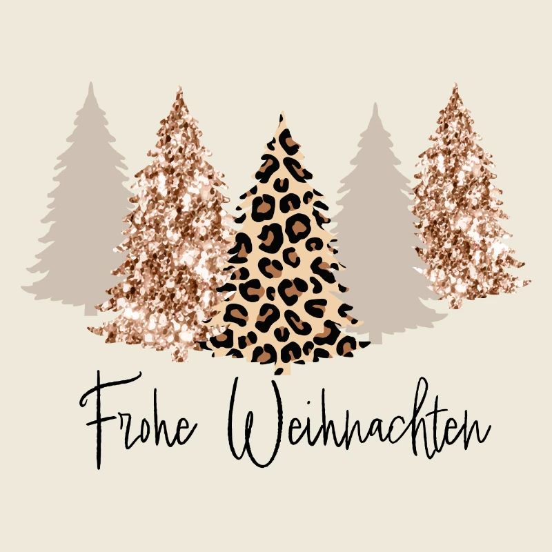 Frohe Weihnachten Glitzer Tannenbaum Leopard