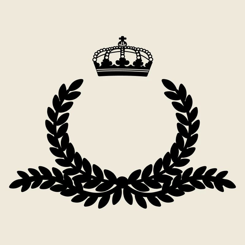Couronne de laurier ornée avec couronne
