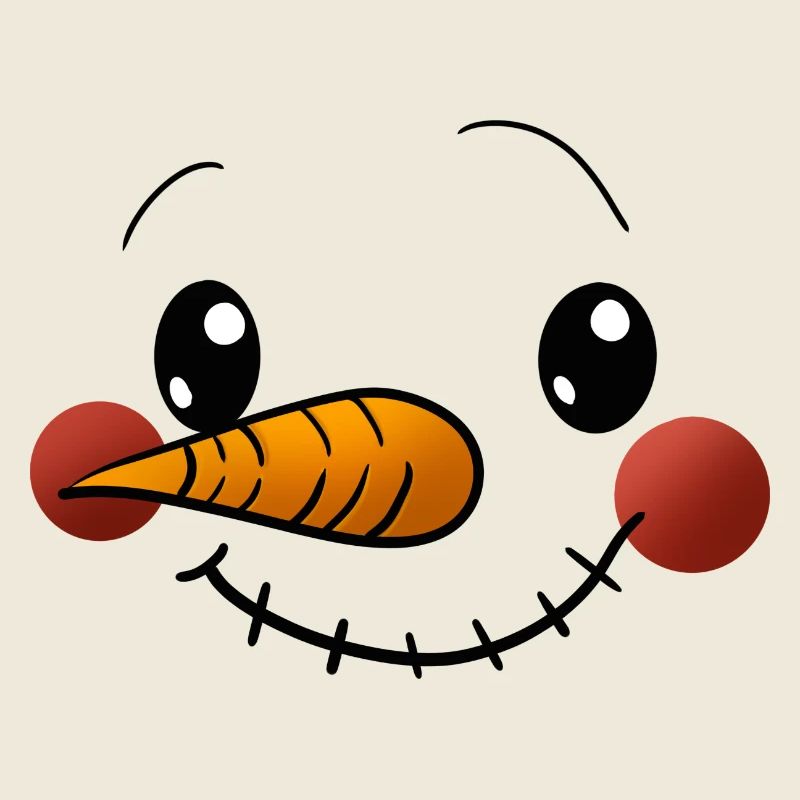 Kuschelig Schneemann Gesicht
