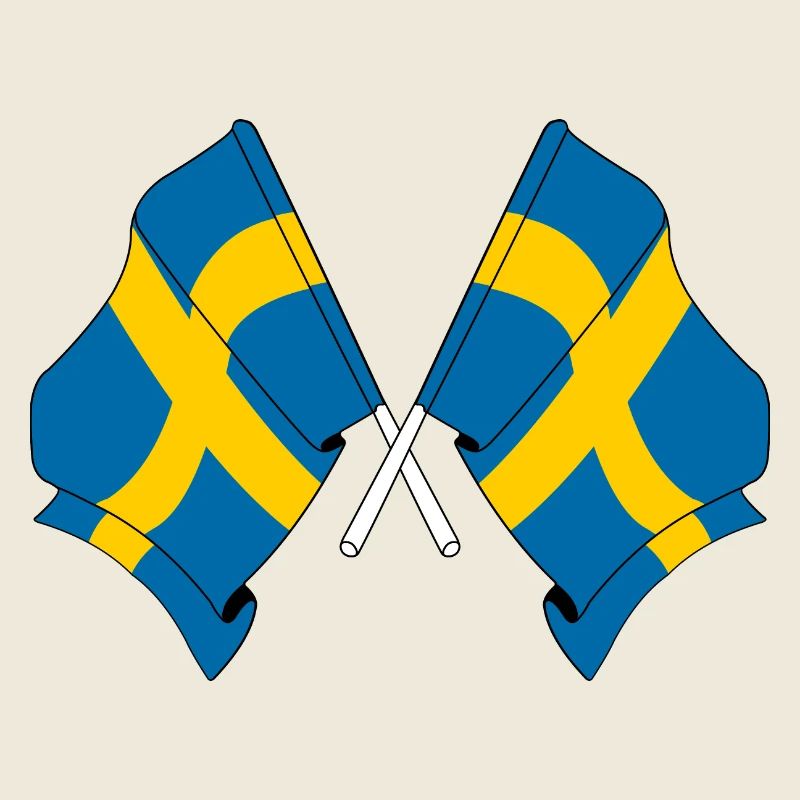 Deux drapeaux Suède