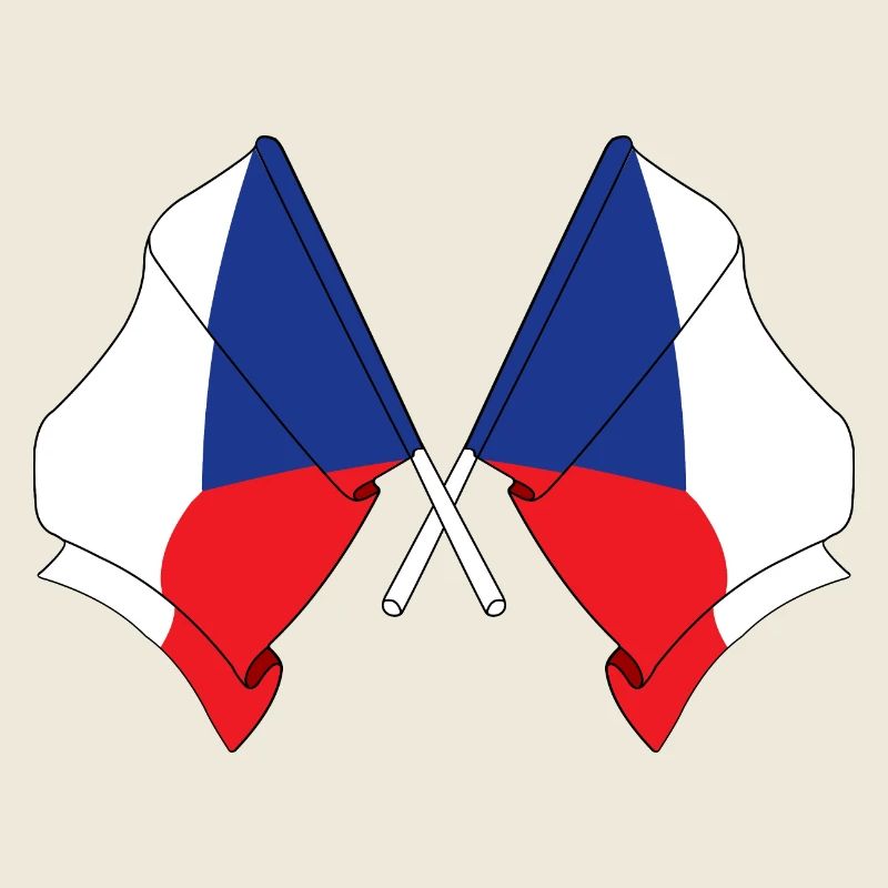 Two flags Czech Republic
