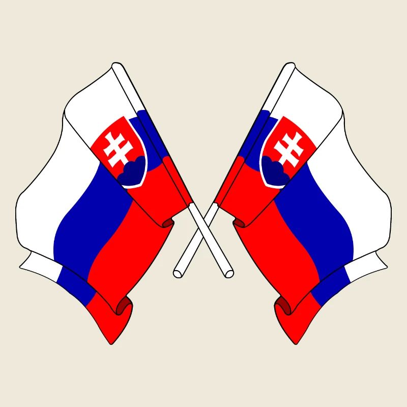 Zwei Flaggen Slowakei