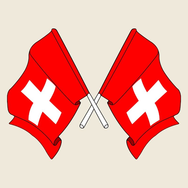 Two flags Switzerland