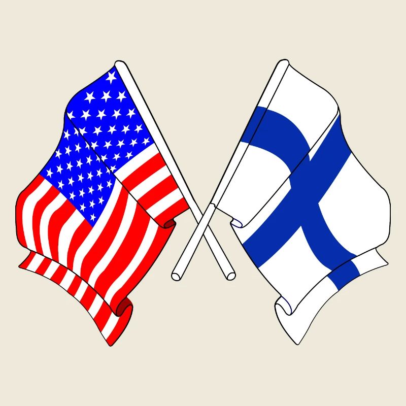 Drapeau des États-Unis et drapeau de la Finlande