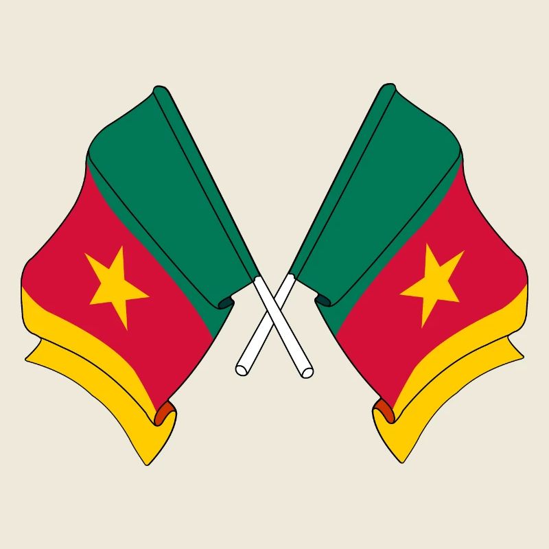 Deux drapeaux Cameroun