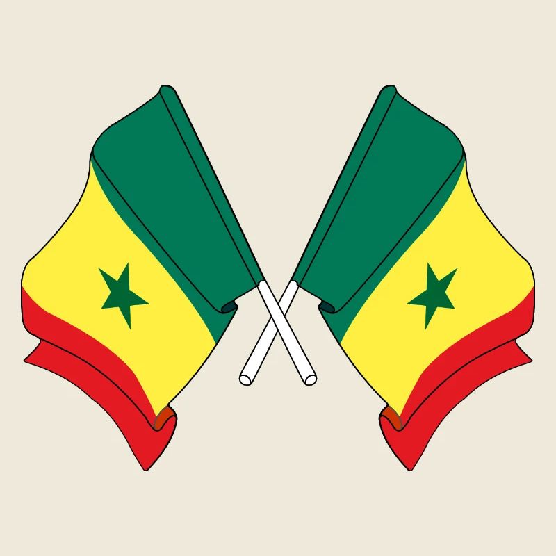 Two flags Senegal crossed