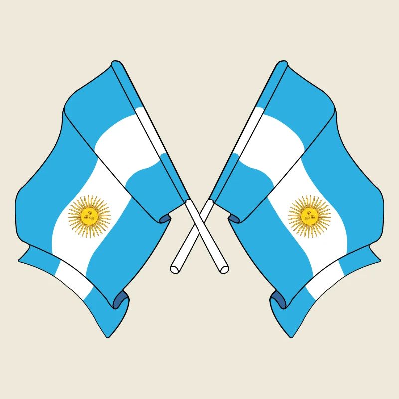 Deux drapeaux croisés de l’Argentine