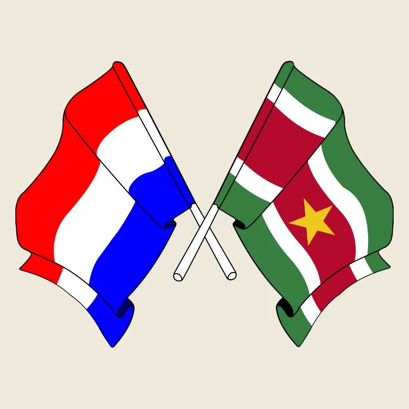Drapeau des Pays-Bas et drapeau du Suriname