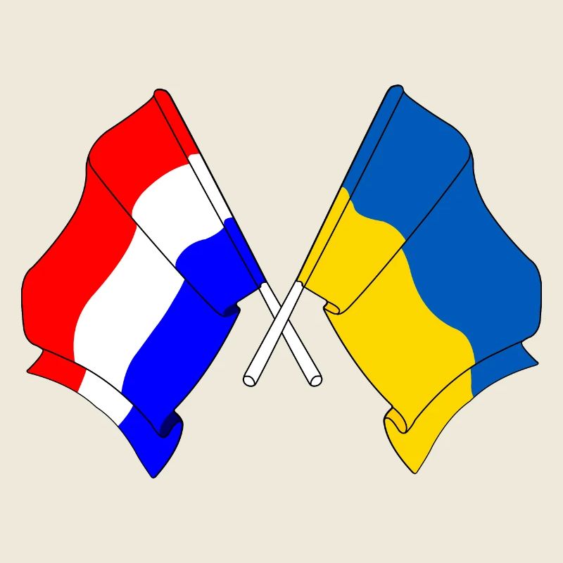 Drapeau des Pays-Bas et drapeau de l’Ukraine