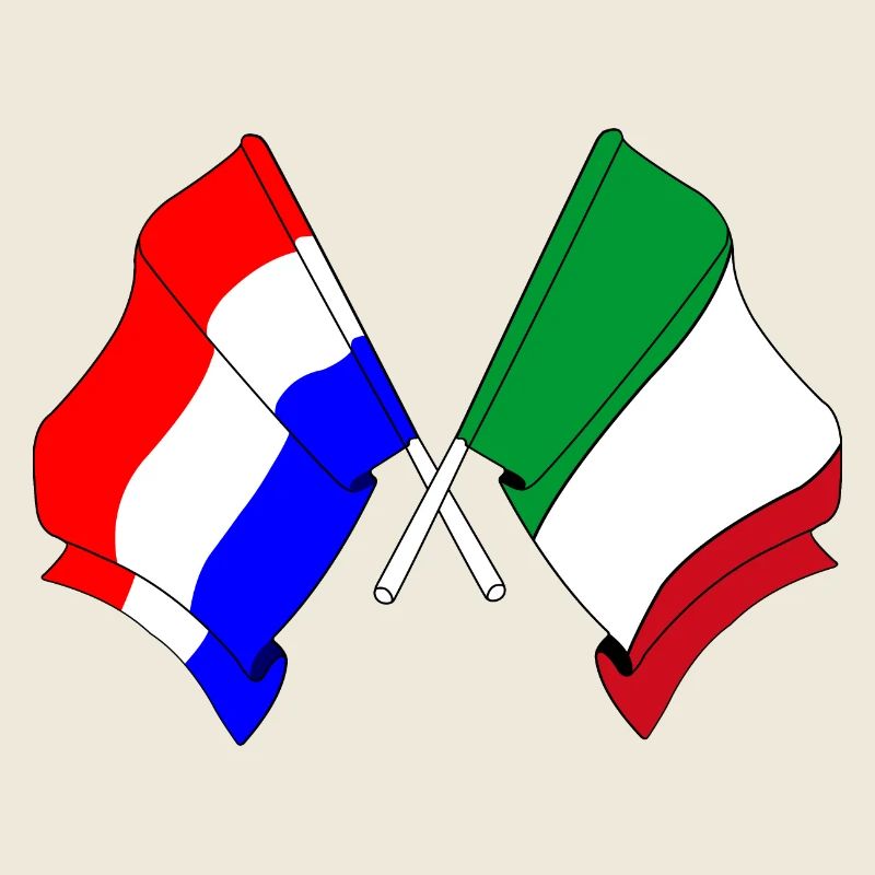 Drapeau des Pays-Bas et drapeau de l’Italie