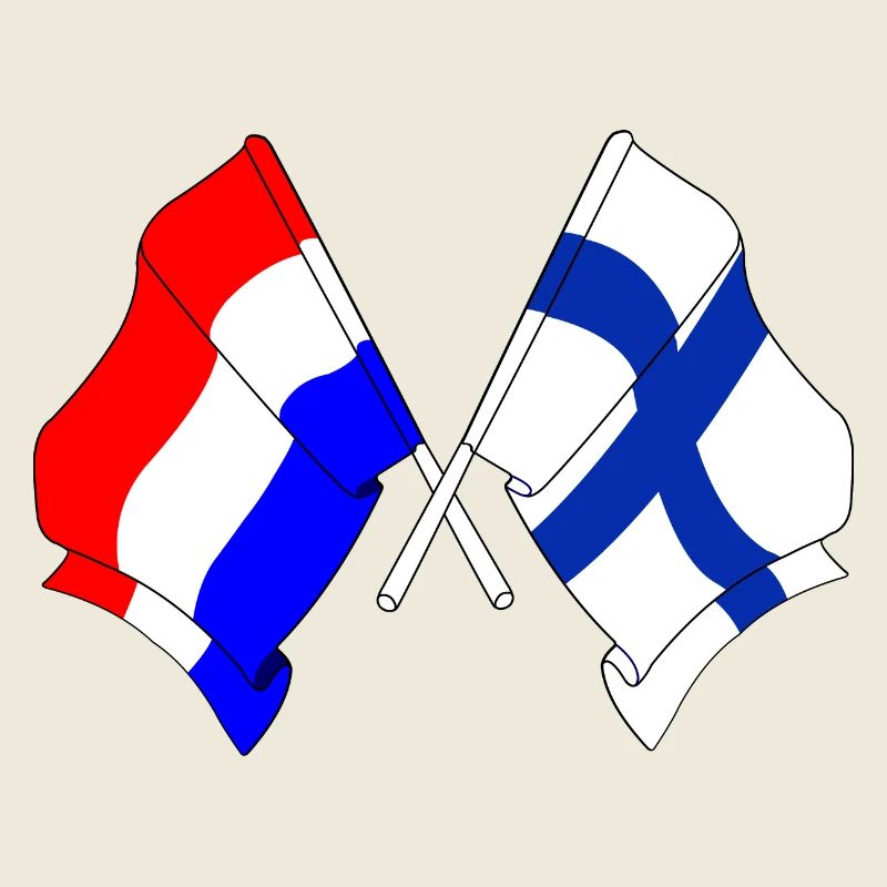 Drapeau des Pays-Bas et drapeau de la Finlande