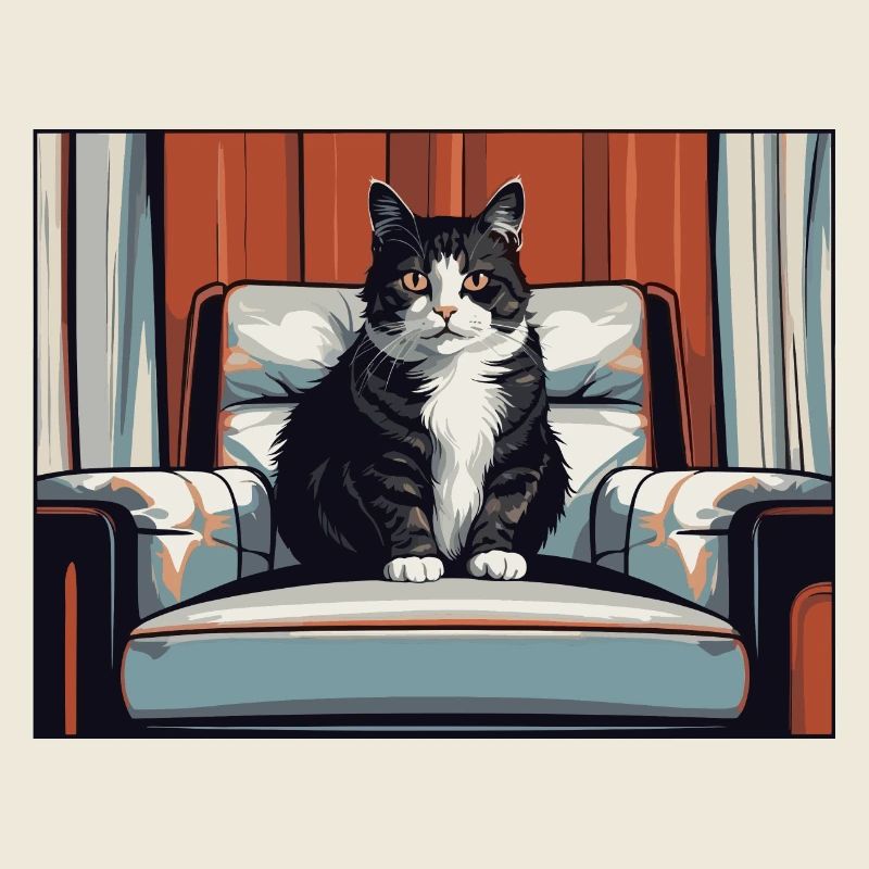 Katze auf Sessel