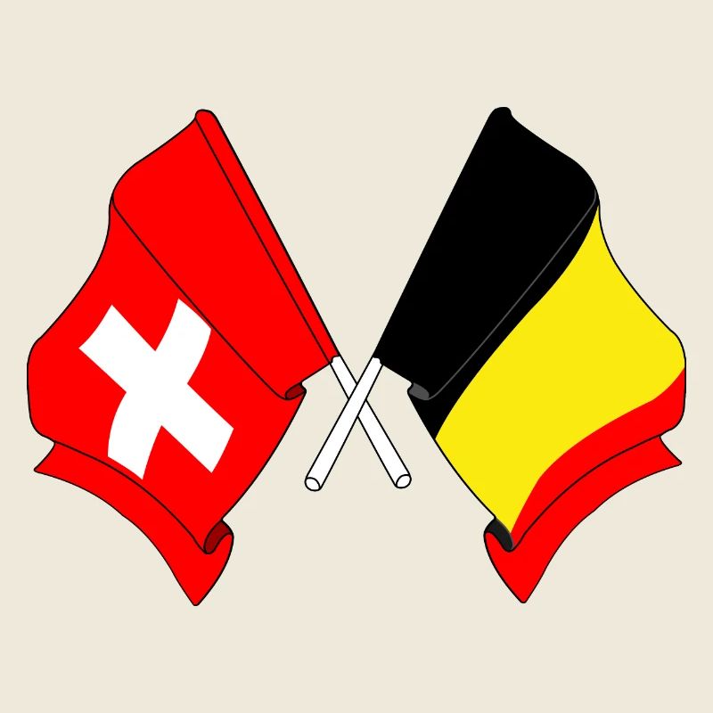 Drapeau de la Suisse et drapeau de la Belgique