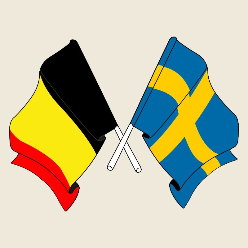 Drapeau de la Belgique, drapeau de la Suède