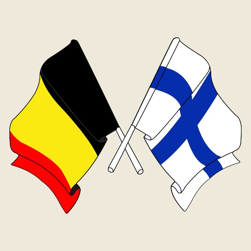 Drapeau de la Belgique, drapeau de la Finlande