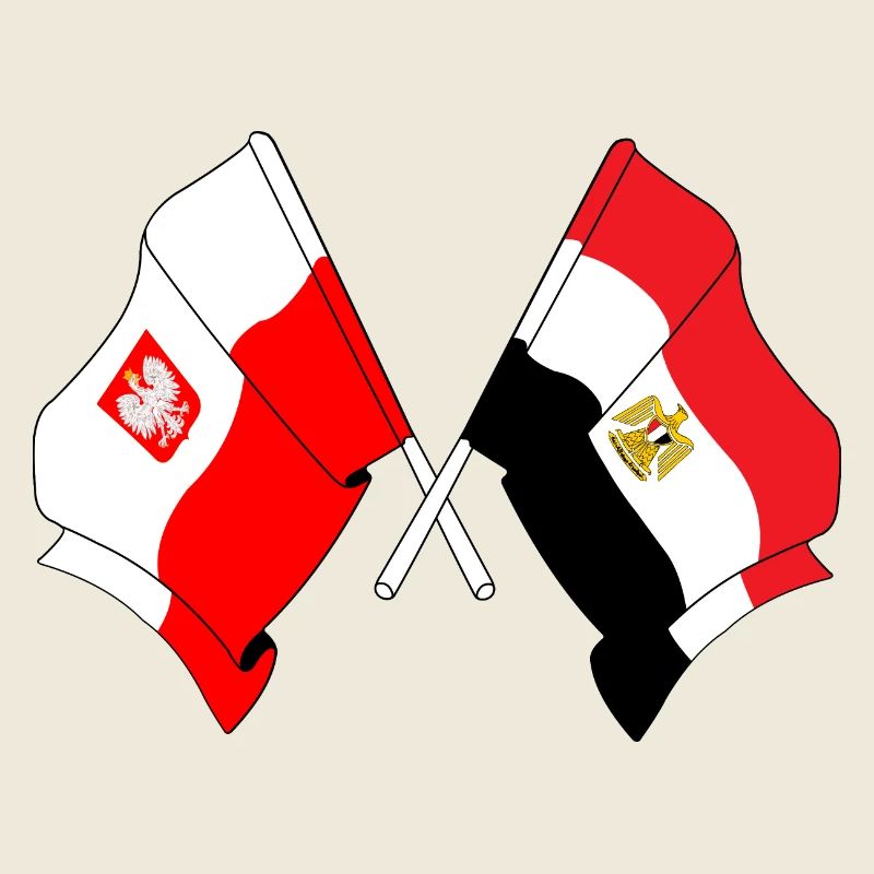 Flag Poland, flag Egypt