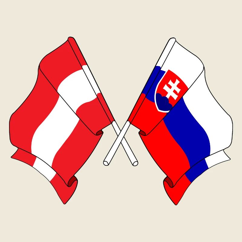 Drapeau Autriche, drapeau Slovaquie