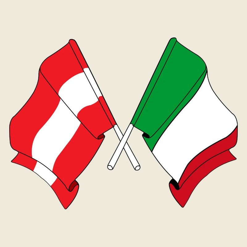 Drapeau Autriche, drapeau Italie